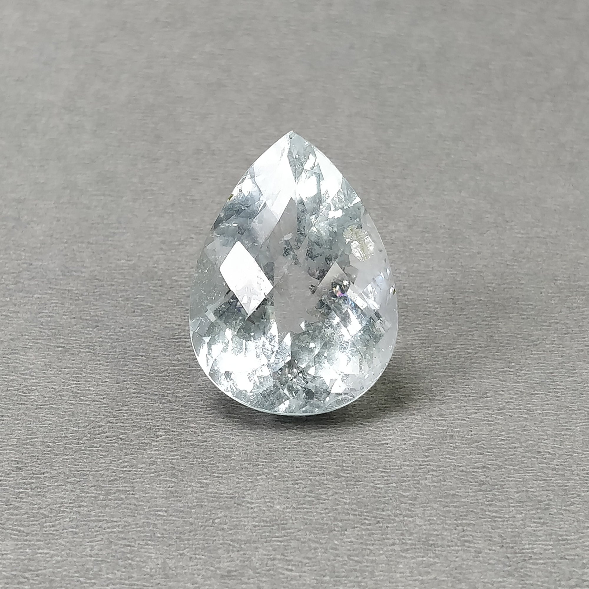 Natural Untreated Blue Aquamarine Gemstone - 64.65cts Pear Shape Checker Cut (31.5×23mm) | Unheated Aquamarine for Jewelry Making, Engagement Rings & Collector's Pieces