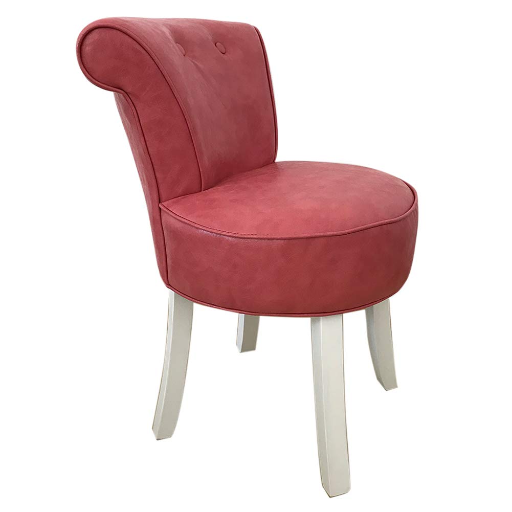 European Solid Wood Vanity Bench with High Back & Nail Trim - High Resilience Sponge Dressing Chair for Bedroom, Living Room, Restaurant - Elegant Dining & Makeup Seat with Fan Back Design
