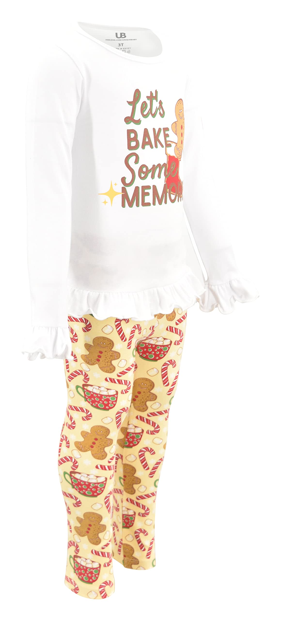 Girls 2-Piece Leggings Outfit with Ruffles - Playtime & Casual Wear