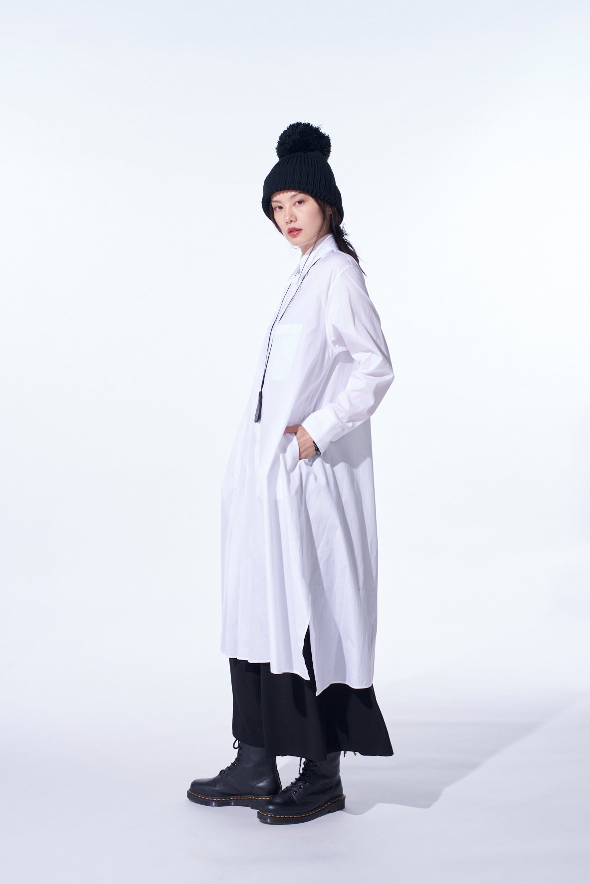 Cotton Broad Pleated Shirt Dress for Women - Casual & Office Wear - Comfortable Stretch Fabric - Versatile Long Sleeve Tunic Dress for Spring & Fall