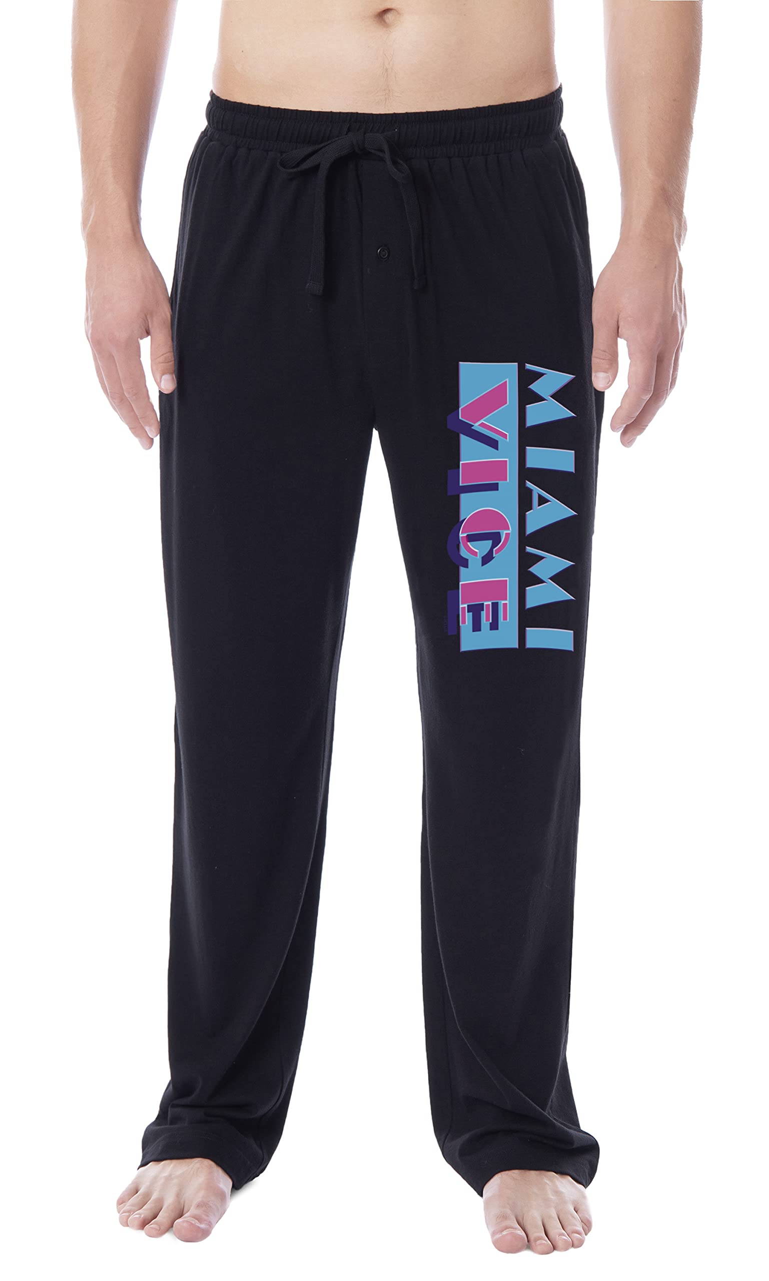 Miami Vice 1985 TV Series Logo Men's Classic Sleep Pajama Pants - Retro Vintage Lounge Pants for Fans, Comfortable Nightwear for Home & Relaxation