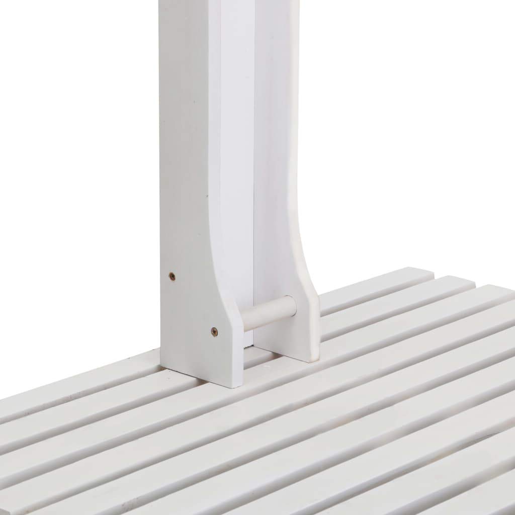 CHARMMA Outdoor Shower with Solid Teak Wood Stand & Steel Shower Head - Freestanding Garden Shower for Poolside, Beach, Backyard - Weather-Resistant White Outdoor Shower 29.5