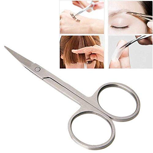 NYAMAH SALES Stainless Steel Nose & Eyebrow Hair Scissors - Precision Manicure & Facial Trimming Tweezers for Grooming, Makeup & Beauty Care | Perfect for Home, Salon & Travel Use