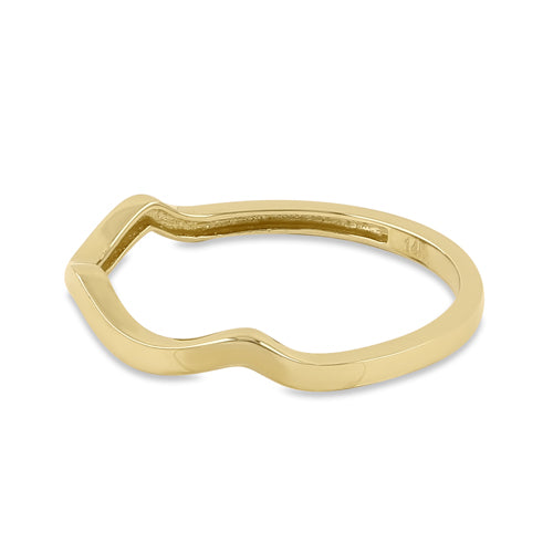 14K Solid Yellow Gold Wave Ring for Women - Elegant Stackable Minimalist Jewelry for Everyday Wear, Gifts & Special Occasions