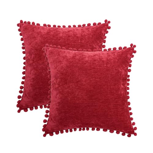 Red With Pom Poms
