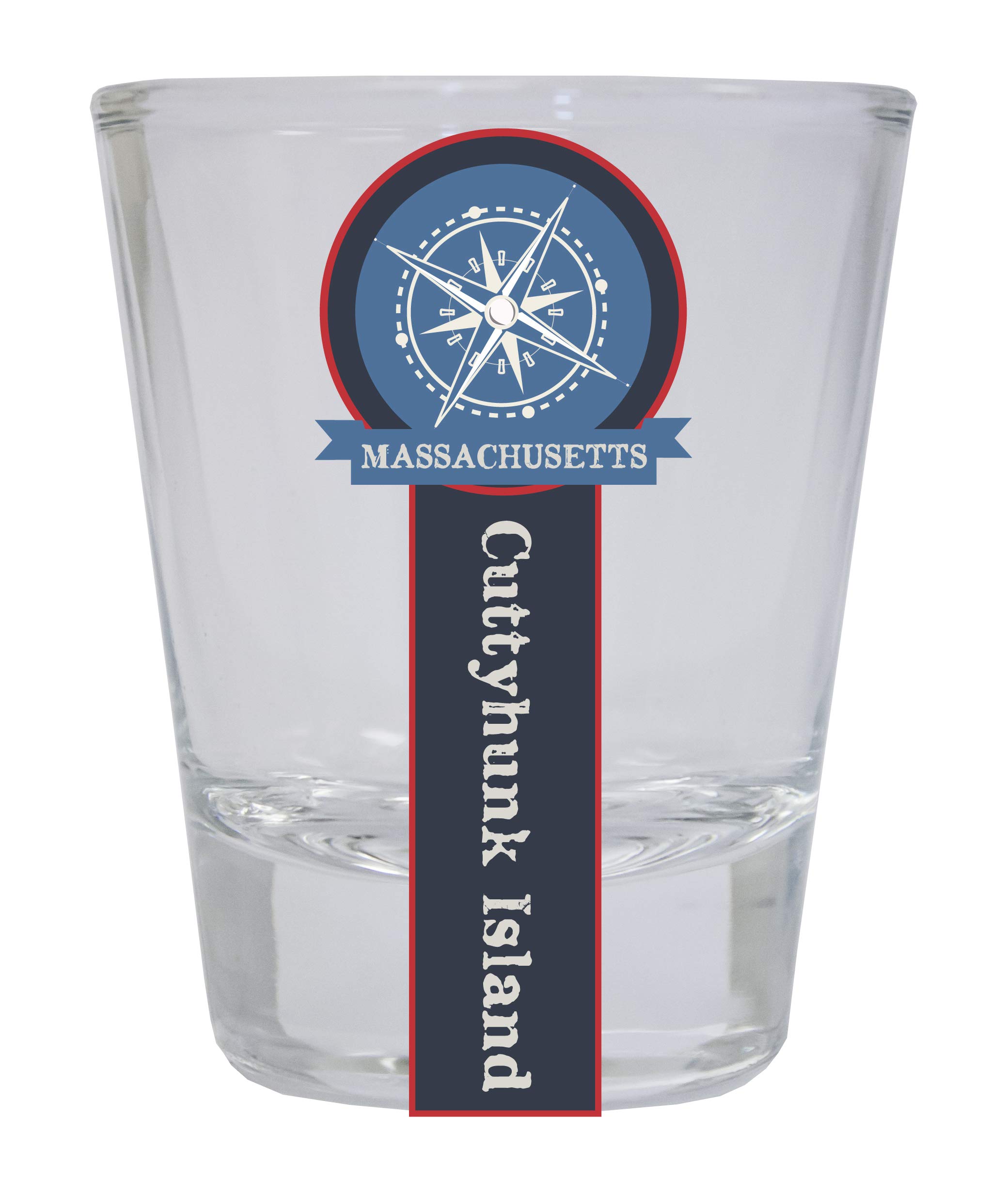 Cuttyhunk Island Massachusetts Nautical Souvenir Round Shot Glass - Perfect for Beach Parties, Boat Trips & Coastal Home Decor