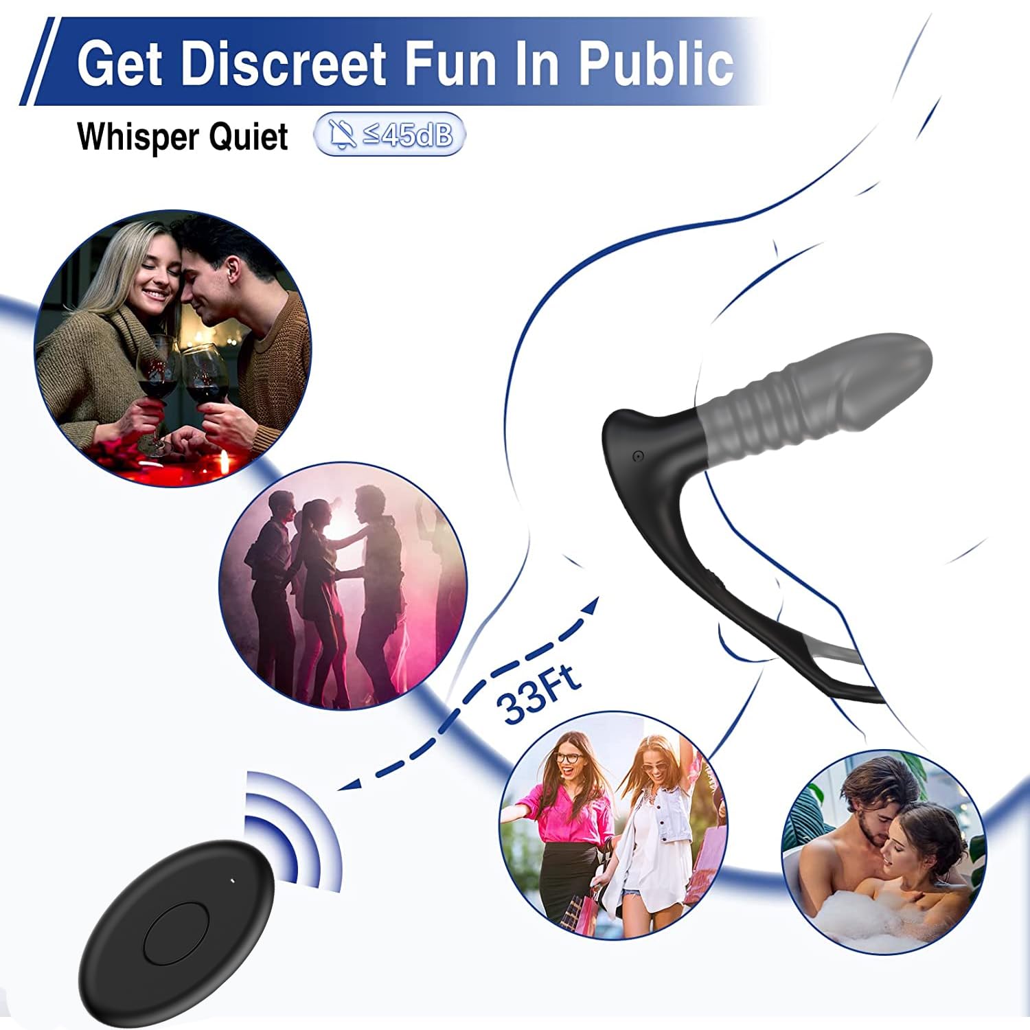 Premium Remote Control Prostate Massager & Anal Vibrator - 3 Speeds & 10 Vibrating Modes with Telescopic Thrusting & Cock Ring - G-Spot & Butt Stimulator for Couples - Perfect for Solo Play & Intimate Couples Moments