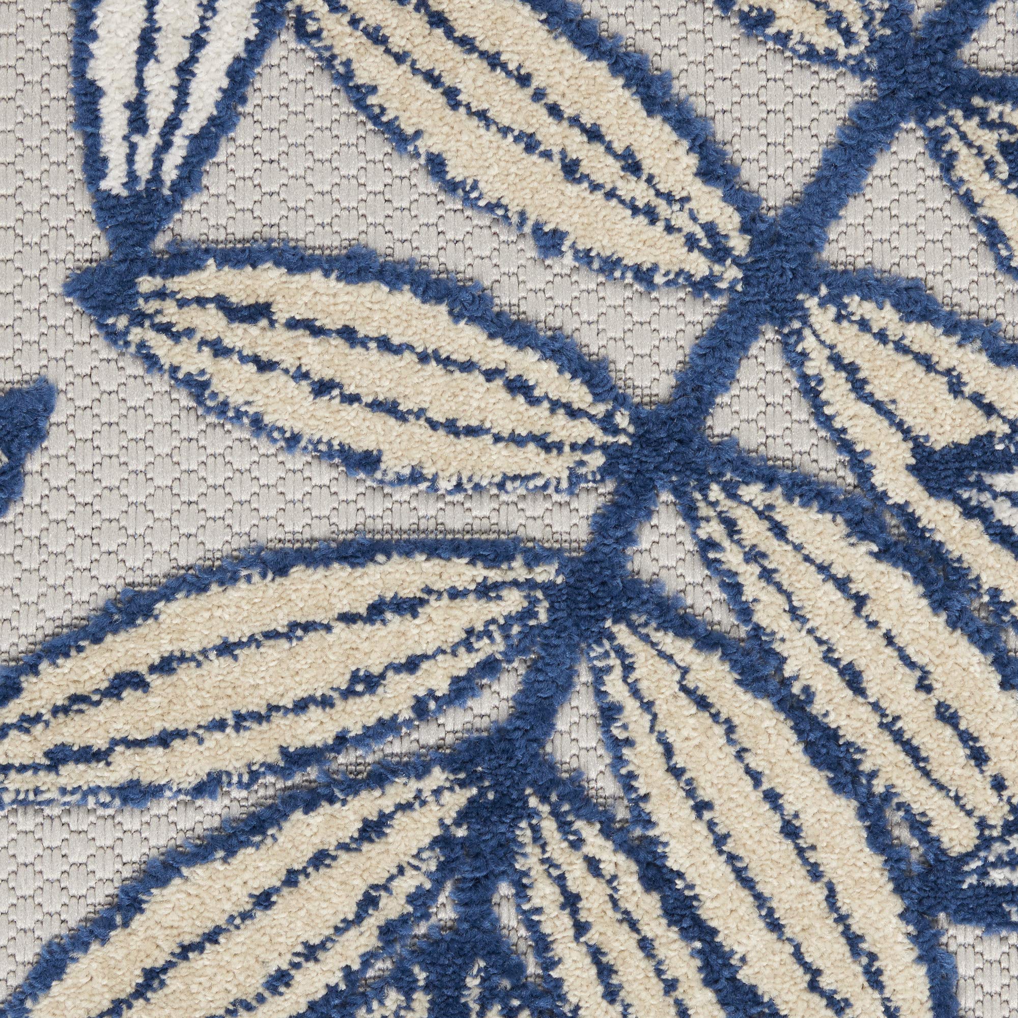 Nourison Aloha 6' x 9' Indoor/Outdoor Area Rug - Ivory & Navy Stripe - Easy Clean, Non-Shedding, Stain Resistant - Perfect for Living Room, Bedroom, Dining Room, Patio, Deck & Backyard - Soft & Durable for High Traffic Areas