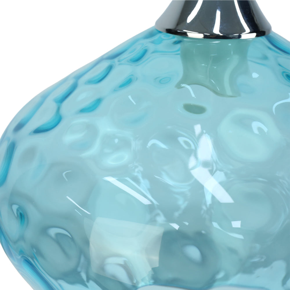 Vintage Blue Cillian Glass Shade Hanging Pendant Light - Modern Industrial Ceiling Lamp for Kitchen Island, Dining Room & Bedroom Lighting