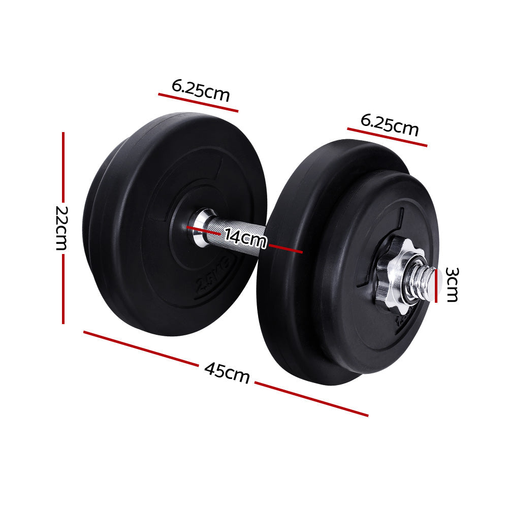 20KG Dumbbell Set with Weight Plates - Adjustable Home Gym Equipment for Strength Training & Fitness Workouts - Perfect for Home Exercise, Muscle Building, and Full-Body Workouts