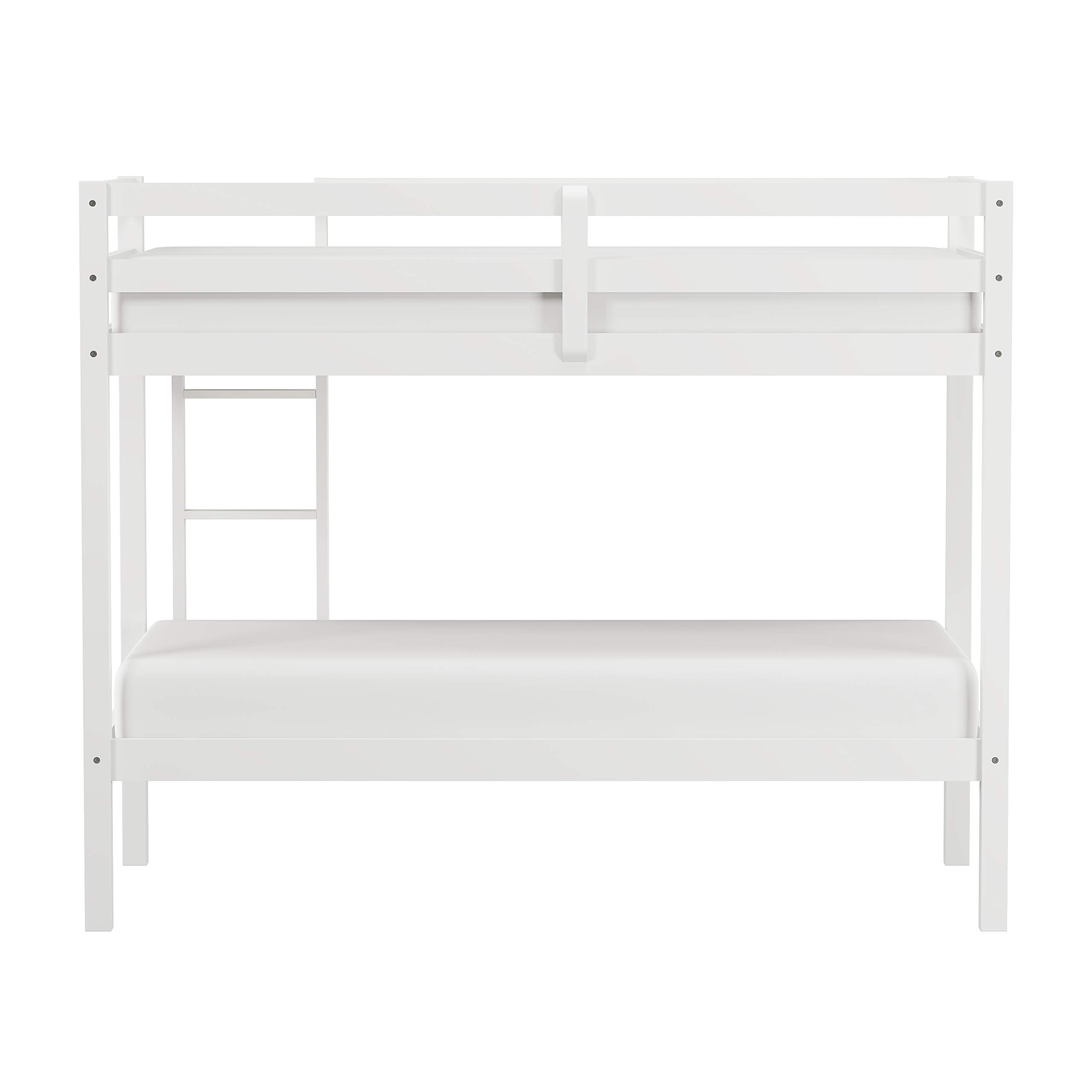 Hillsdale Caspian Twin Over Twin Bunk Bed for Kids and Teens - White | Space-Saving Kids Bedroom Furniture for Small Rooms & Shared Spaces