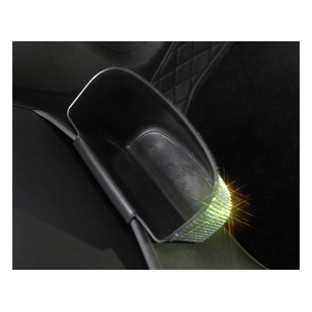 Sparkly Rhinestone Hanging Car Trash Can - Small Plastic Garbage Bin with Glitter for Car, SUV, Truck - Perfect for Road Trips, Commuting & Travel Accessories