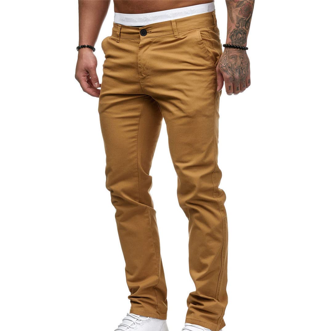 Men's Slim Fit Stretch Dress Pants - Athletic Skinny Fit Straight Leg Casual Pants | Lightweight Comfort for Office, Travel & Everyday Wear