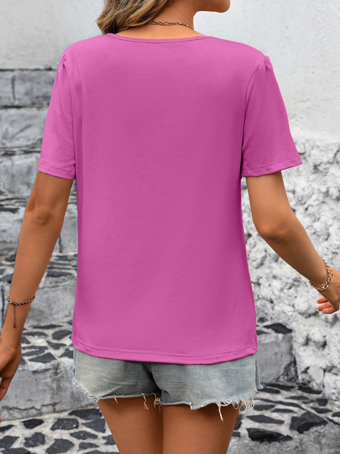 Ivy Lane Women's Round Neck Short Sleeve Casual T-Shirt | Soft Cotton Summer Top for Everyday Wear & Outfits
