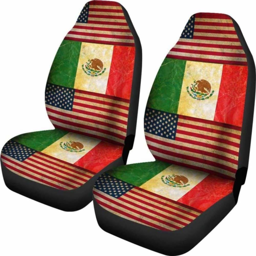 USA Mexico Flag Car Seat Cover - Durable & Stylish Universal Fit for Cars, Trucks & SUVs - Perfect for Sports Fans, Patriotic Decor & Road Trips