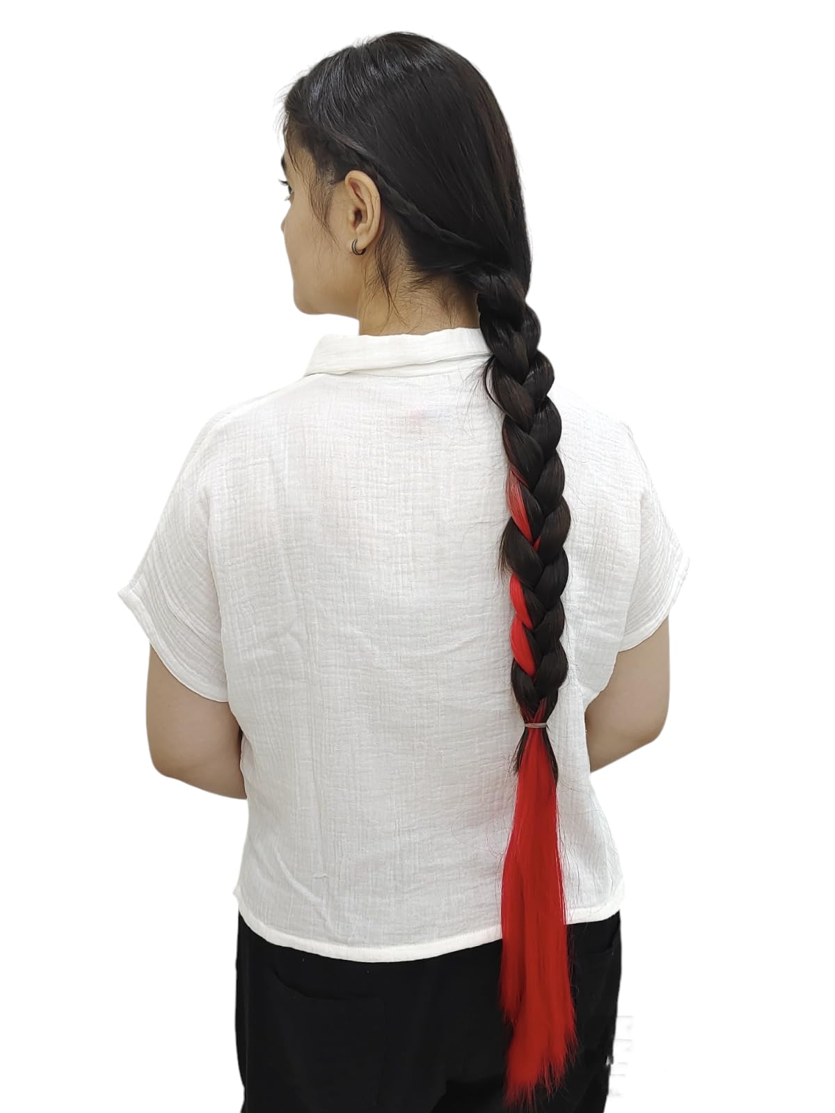 Neaama Hair and Beyond 30 Inch Artificial Hair Choti | Parandi for Women & Girls | Red Synthetic Hair Extension | Perfect for Weddings, Parties & Cultural Events (Pack of 1)