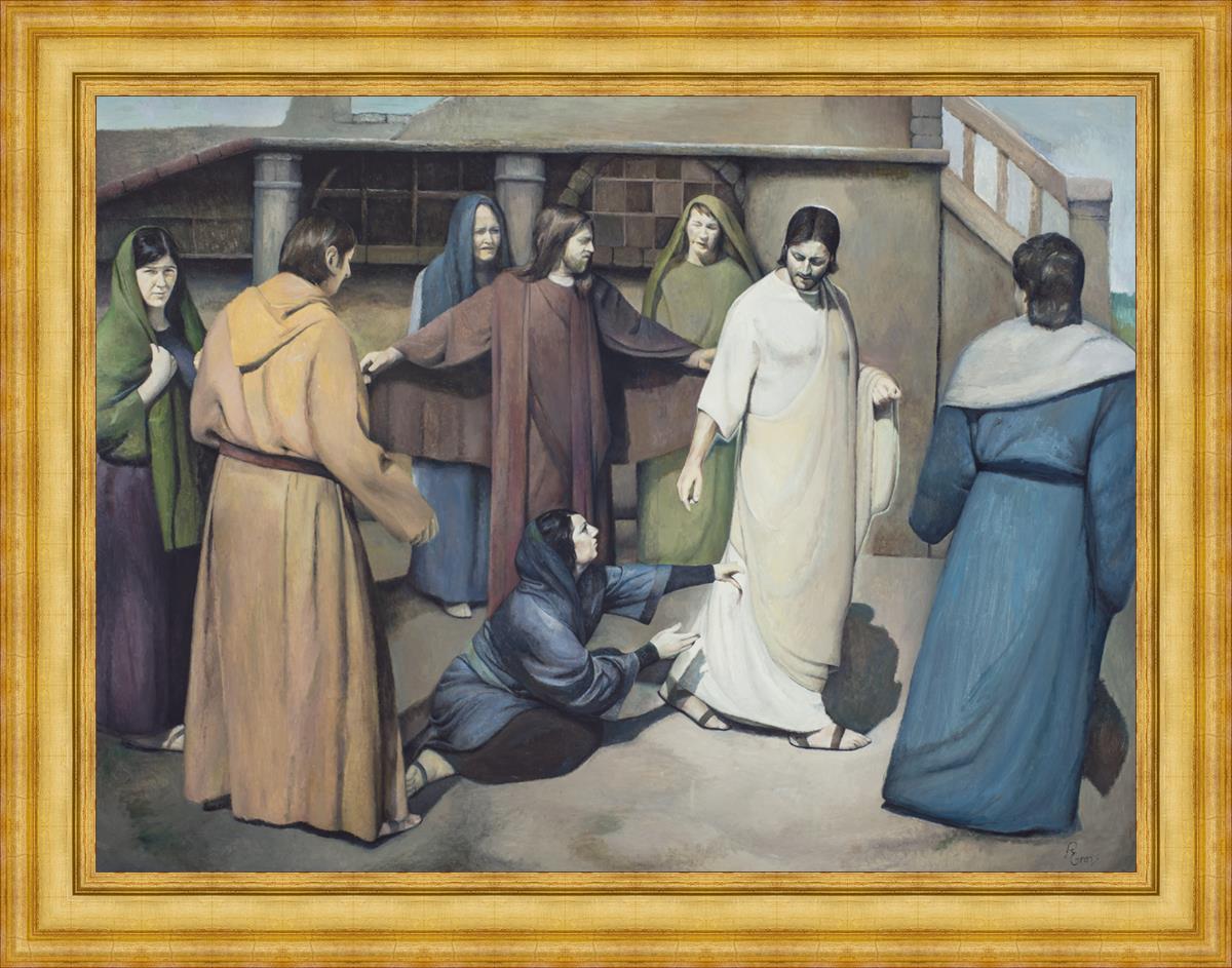 Large Wall Art 'And Touched His Garment' - Biblical Canvas Print for Home Decor, Church & Office - Inspirational Christian Artwork for Living Room, Bedroom & Worship Spaces