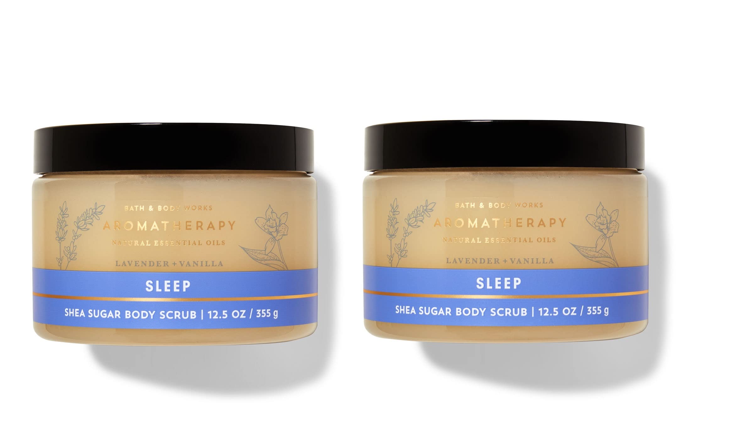 Bath & Body Works Aromatherapy Sleep Lavender Vanilla Shea Sugar Body Scrub - 2 Full Size Exfoliating Body Scrubs for Relaxation & Stress Relief - Perfect for Spa Nights & Self-Care Routines