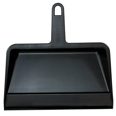 Black Plastic Dust Pan - Heavy Duty Broom & Dustpan Set for Home, Kitchen, Garage Cleaning - Ideal for Hardwood Floors, Tile & Pet Hair