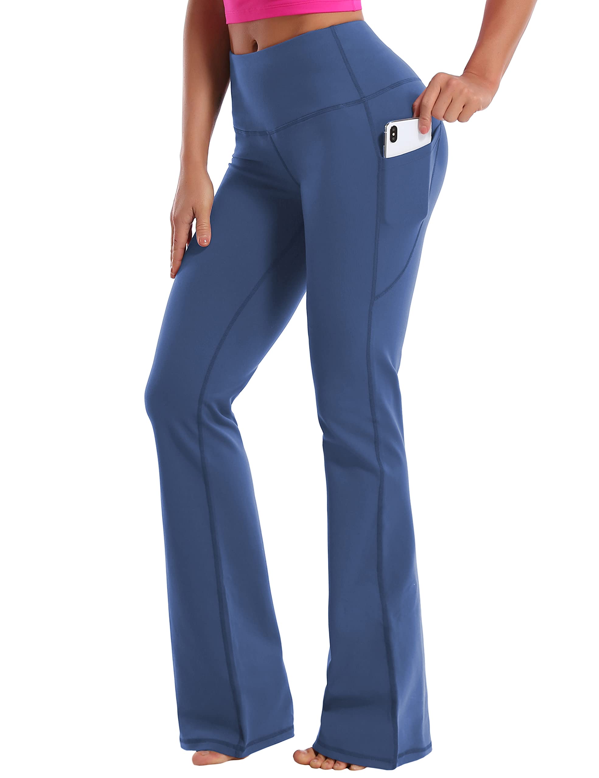 BUBBLELIME Women's High Waist Bootcut Yoga Pants with Pockets - 29