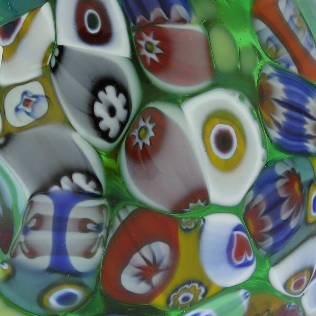 Authentic Murano Glass Christmas Ornament - Venetian Primavera Millefiori Handmade in Italy | Elegant Green Holiday Tree Decoration for Christmas, Home & Gift Giving