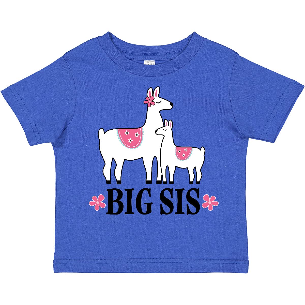 Inktastic Big Sis Girls Llama Sister Toddler T-Shirt - Cute Matching Sibling Outfits for Family Photos & Special Occasions