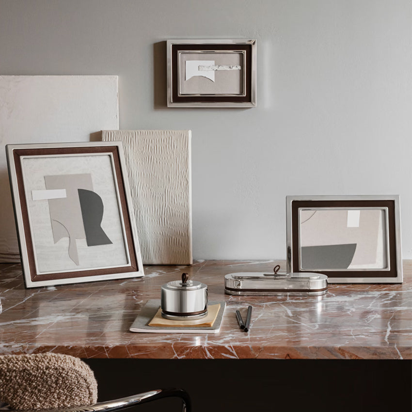 Georg Jensen Manhattan Picture Frame - Elegant Silver Photo Frame for Home & Office Decor - Perfect for Displaying Family Photos and Artwork