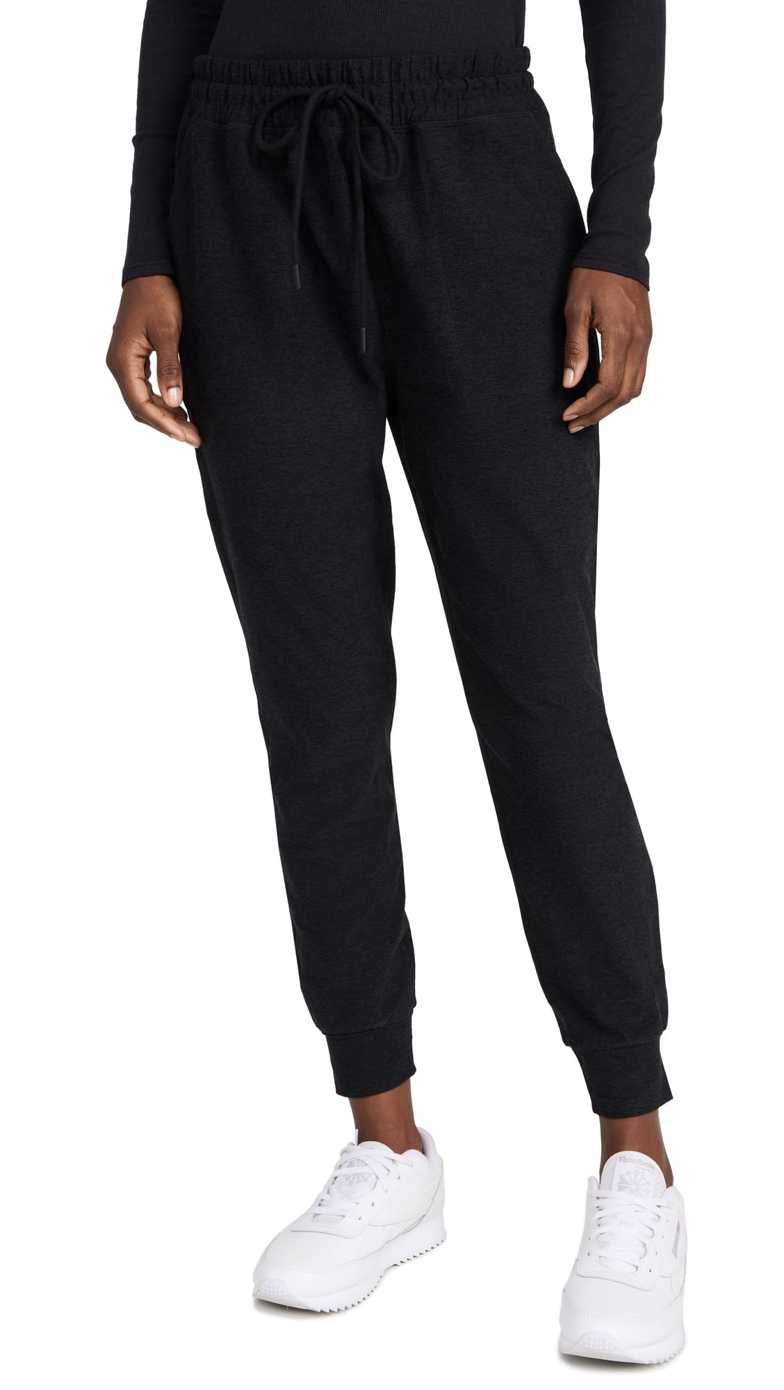 Beyond Yoga Women's Spacedye Commuter Midi Joggers - High Waisted Yoga Pants for Running, Lounge & Travel - Soft Stretchy Athletic Leggings with Pockets