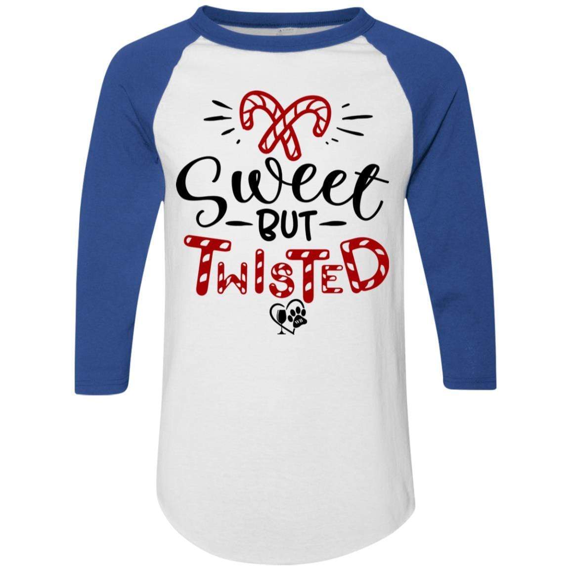 Sweet But Twisted Colorblock Raglan Jersey - Women's Long Sleeve Baseball Tee for Christmas & Holiday Parties - Cozy Casual Pullover for Festive Gatherings & Winter Outfits