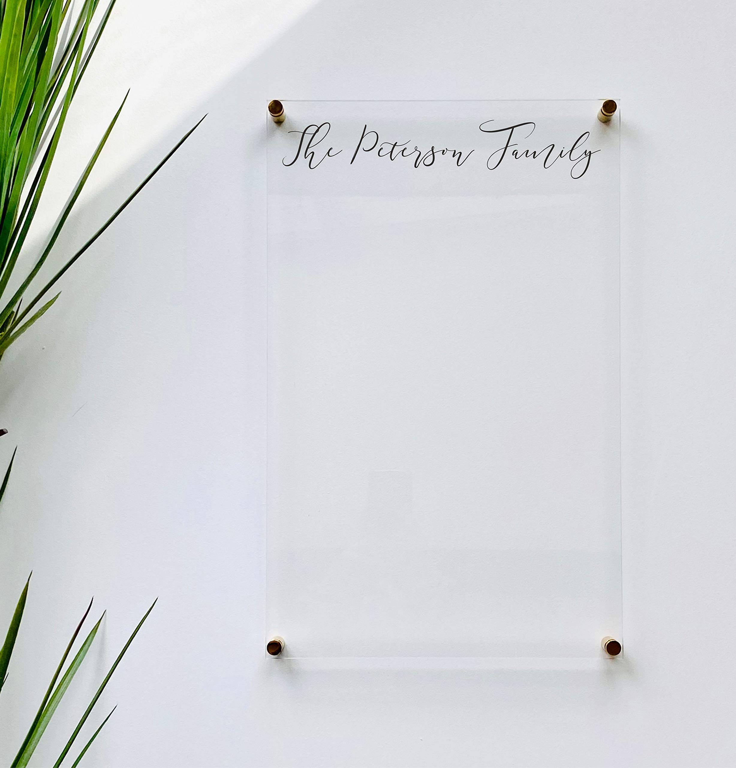 Large Clear Acrylic Dry Erase Board - Wall Mounted Whiteboard Calendar for Office, Home & School | Perfect for Family Organization, ADHD Tools, Kids & Adults | Weekly/Monthly Planning, Memo Board, Message Center