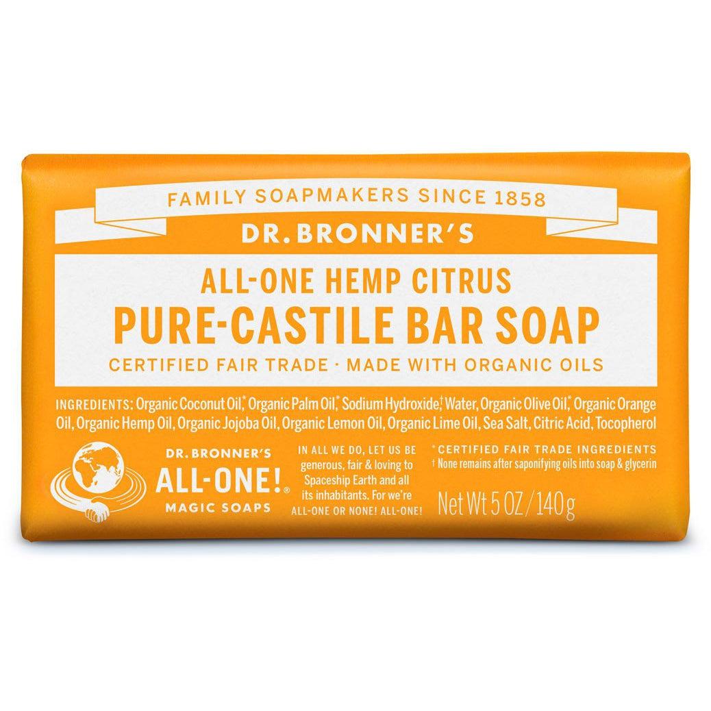 Dr. Bronner's Organic Pure-Castile Bar Soap - All-Natural, Vegan & Cruelty-Free for Face, Body & Hair - Ideal for Travel, Camping & Eco-Friendly Home Use