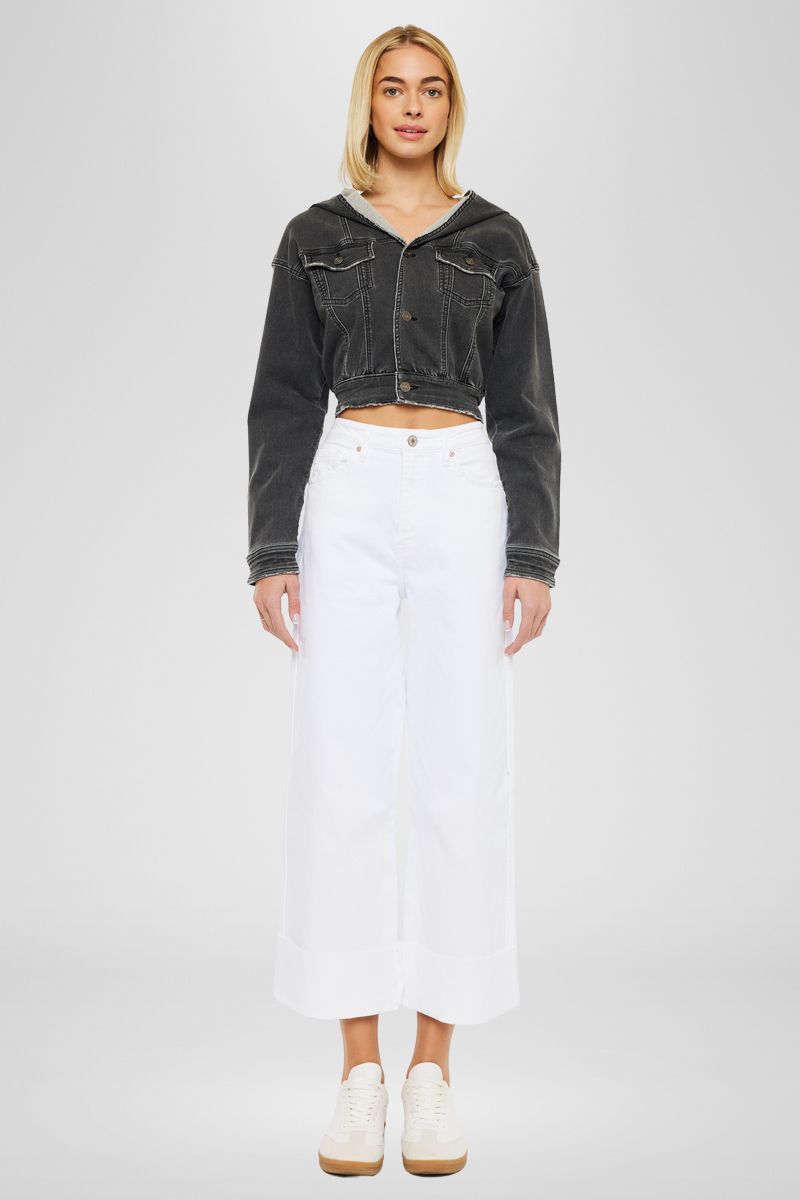 Alfie 90's Vintage High Waisted Cropped Wide Leg Jeans for Women | Retro Denim Pants | Perfect for Casual Outfits, Street Style & 90s Fashion Looks