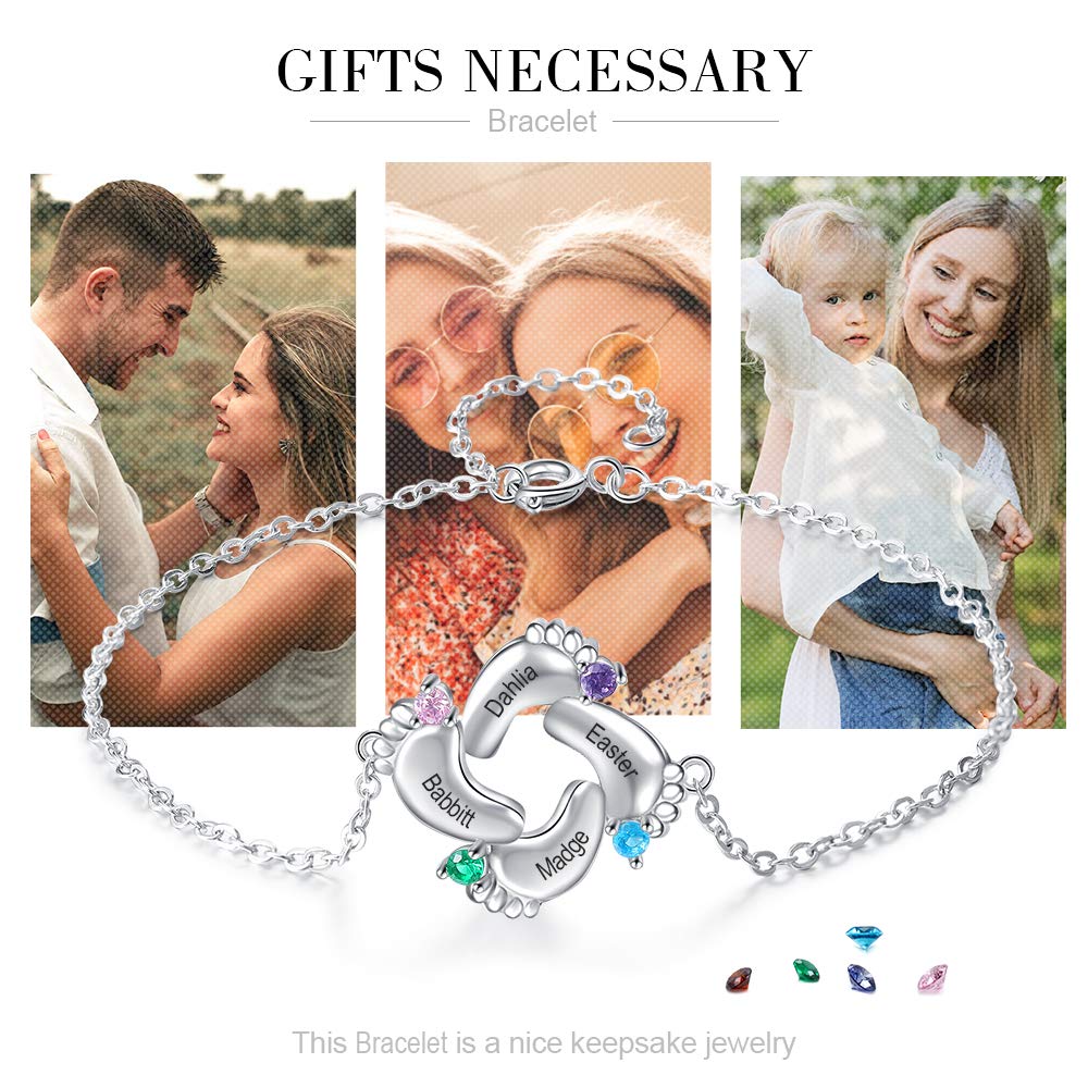 **Personalized Mother's Bracelet with Birthstone - Custom Name Jewelry for Mom, Grandma & New Moms | Thoughtful Mother's Day Gift for Women | Perfect for Birthdays, Anniversaries & Special Occasions**