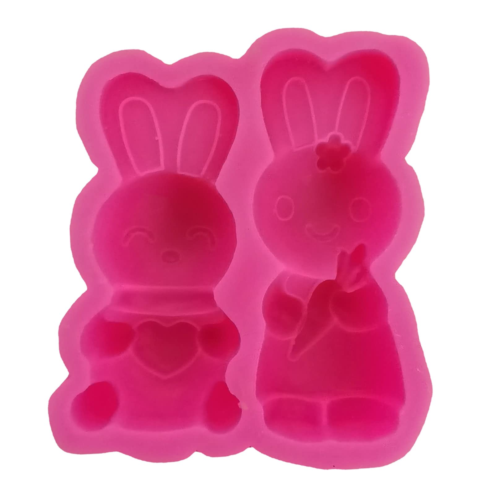 XISAOK 2 Cavity Easter Bunny Silicone Mold - DIY Soap Making, Cake Decorating, Chocolate Molds for Baking, Fondant, Sugarcraft & Mousse Desserts | Perfect for Easter Crafts, Holiday Treats & Homemade Gifts