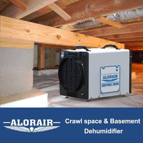 AlorAir HDi90 Sentinel Basement & Crawl Space Dehumidifier - 90 Pints with Condensate Pump & Auto Defrost - Ideal for Damp Basements, Crawl Spaces & Home Moisture Control