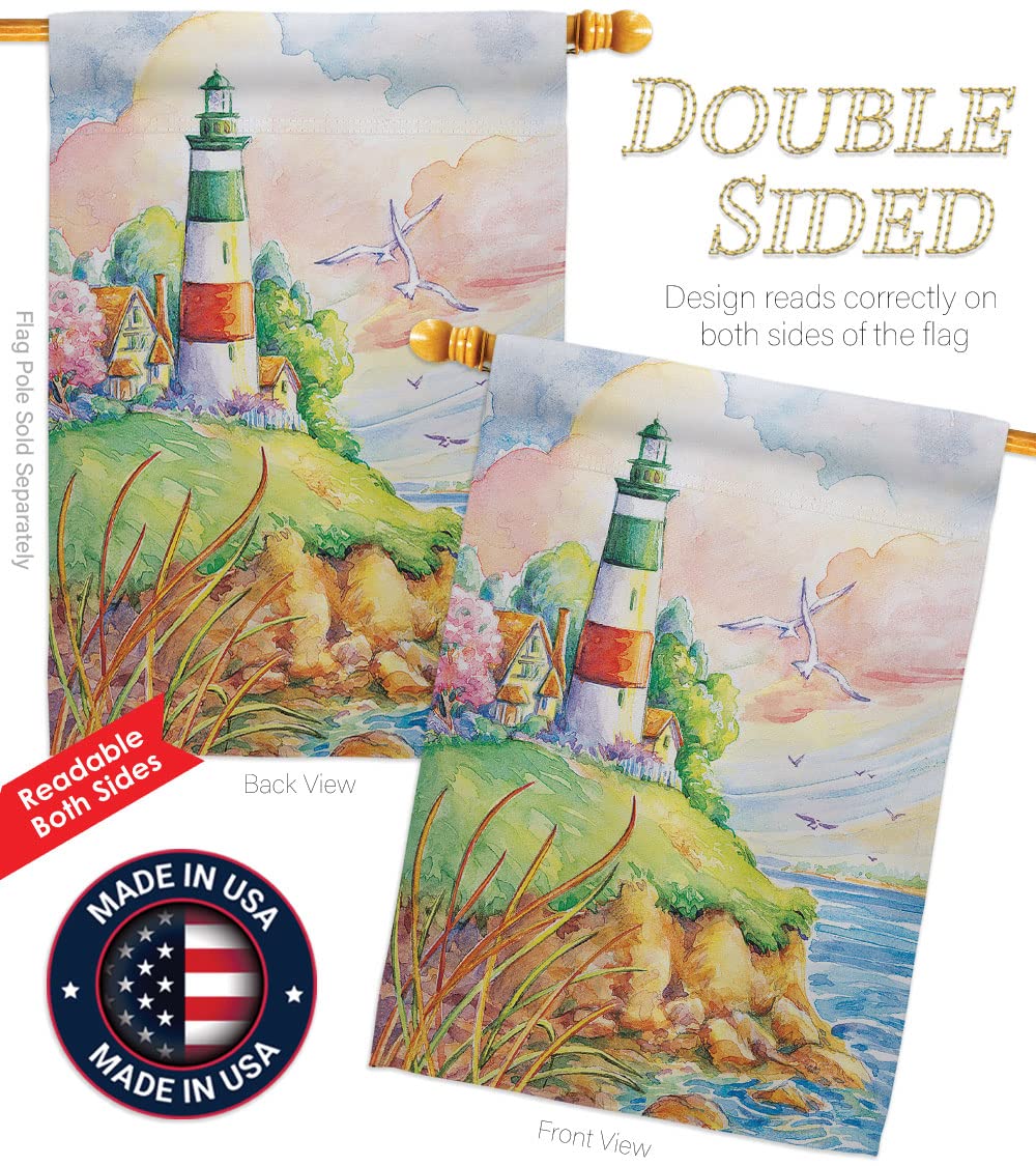 Cliff Lighthouse Beach Flag 28