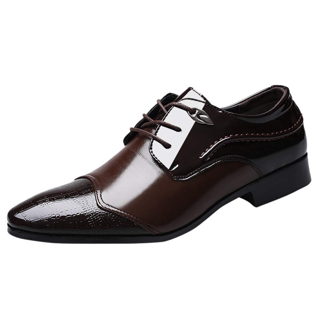 Premium Men's Oxford Dress Shoes - Genuine Leather Lace-Up Formal & Casual Shoes for Business, Office & Wedding - Comfortable Slip-On Design for Daily Wear