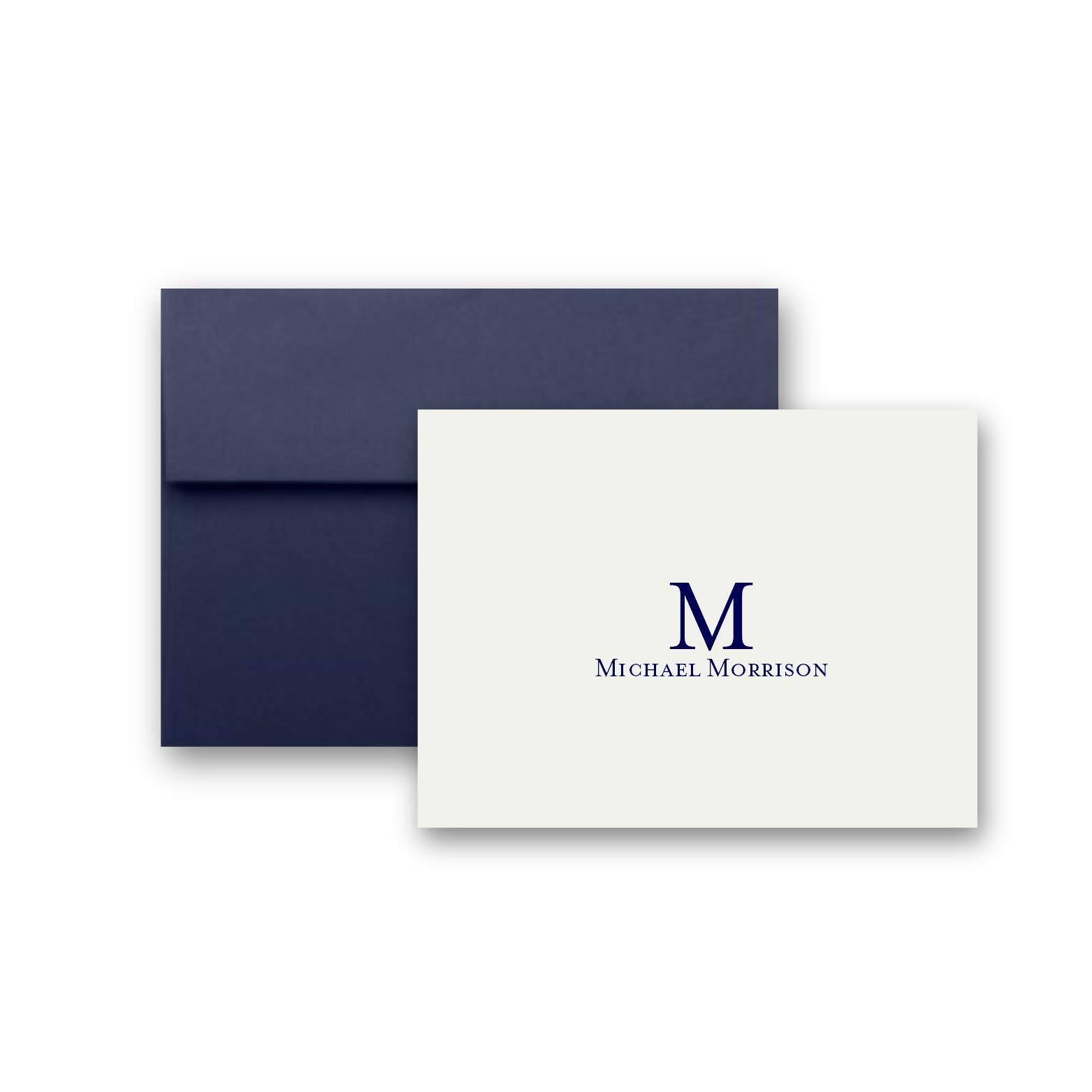 Personalized Men's Stationery Gift Set - 10 Folded Note Cards with Matching Envelopes | Custom Color Options | Perfect for Thank You Notes, Wedding Invitations & Business Correspondence
