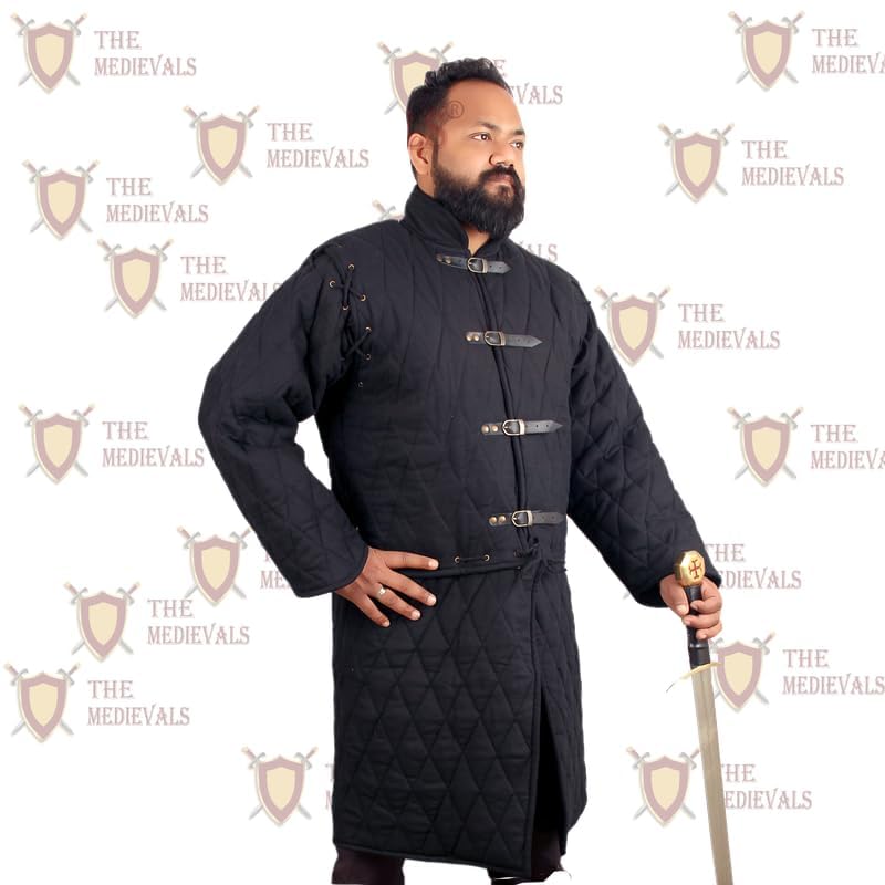 THE MEDIEVALS Padded Gambeson Coat - Medieval Aketon Jacket for SCA, LARP & Historical Reenactment | Authentic Battle-Ready Armor for Cosplay & Renaissance Fairs