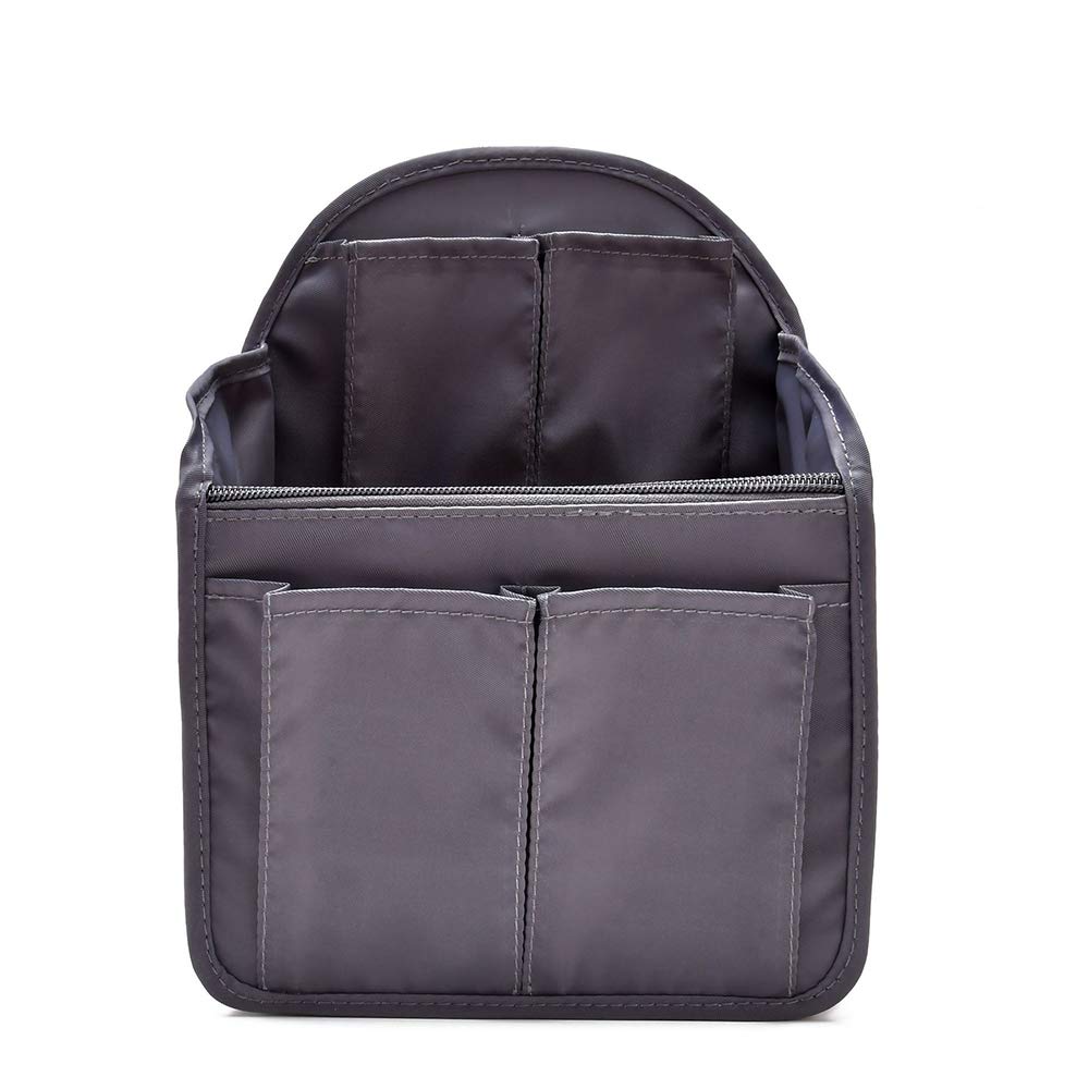 Nylon Backpack Organizer Insert - Detachable Diaper Bag & Purse Organizer for Men & Women (Gray) - Perfect for Travel, Work & Daily Essentials Storage