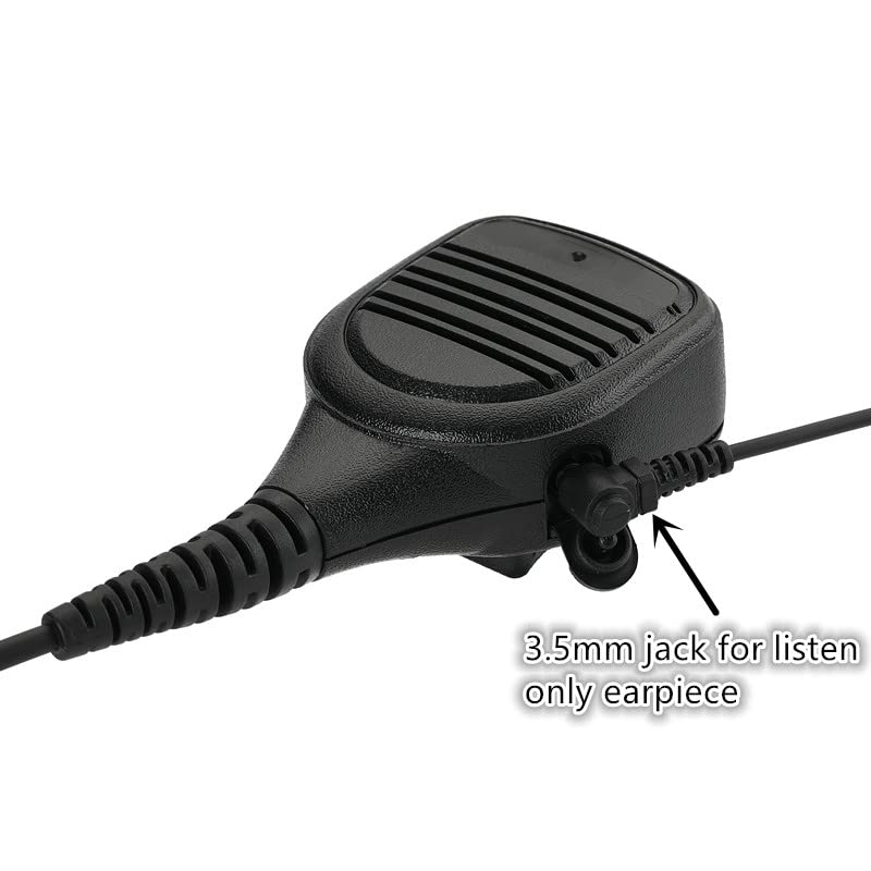Kenwood 2 Pin Walkie Talkie Handheld Speaker Mic - Shoulder Mount Speaker Microphone for Two Way Radios - Ideal for Construction, Security & Outdoor Adventures