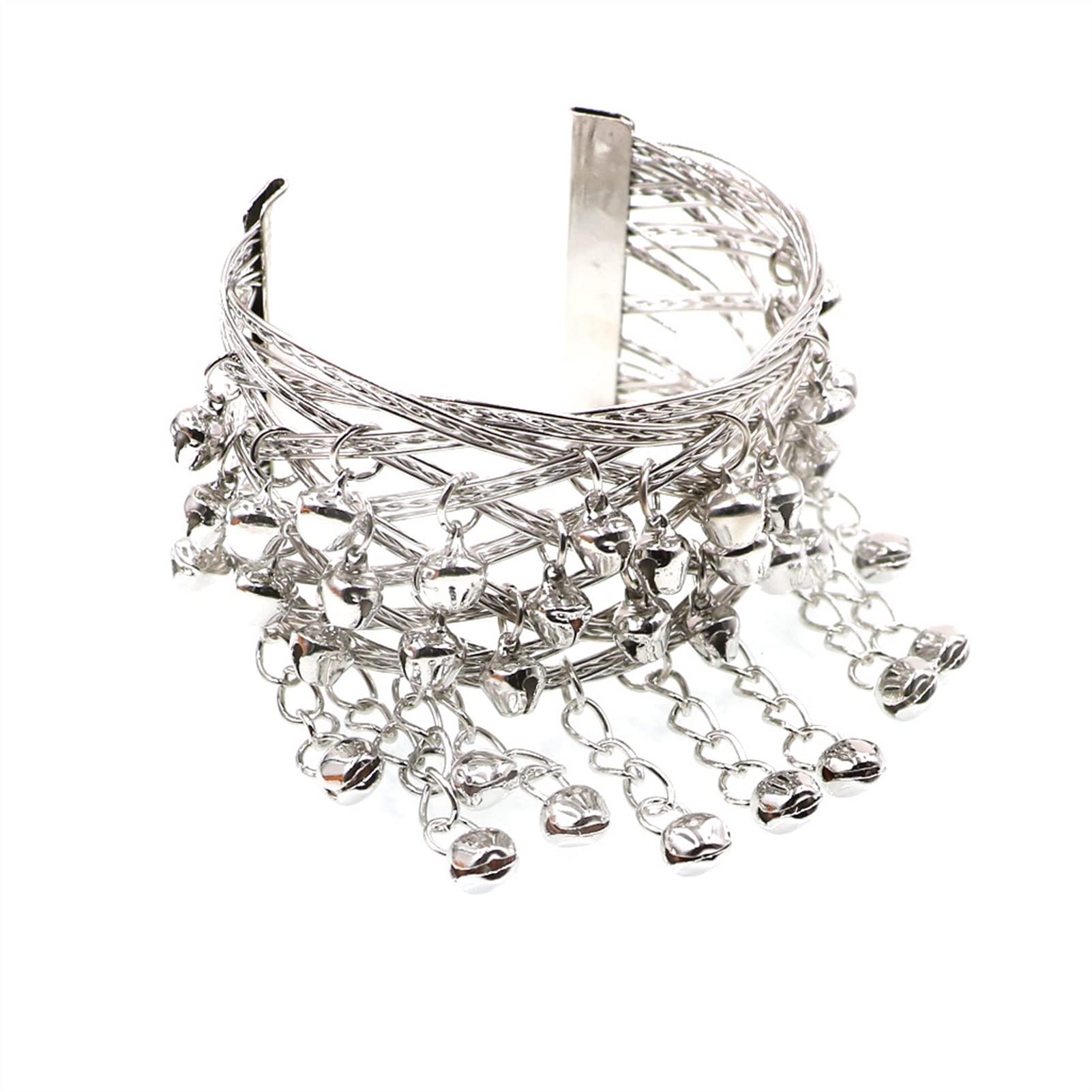 Vintage Bell Tassel Arm Cuff Bracelet - Boho Chic Upper Arm Jewelry with Bells & Bangles for Women | Perfect for Music Festivals, Belly Dance Costumes & Boho Fashion Accessories