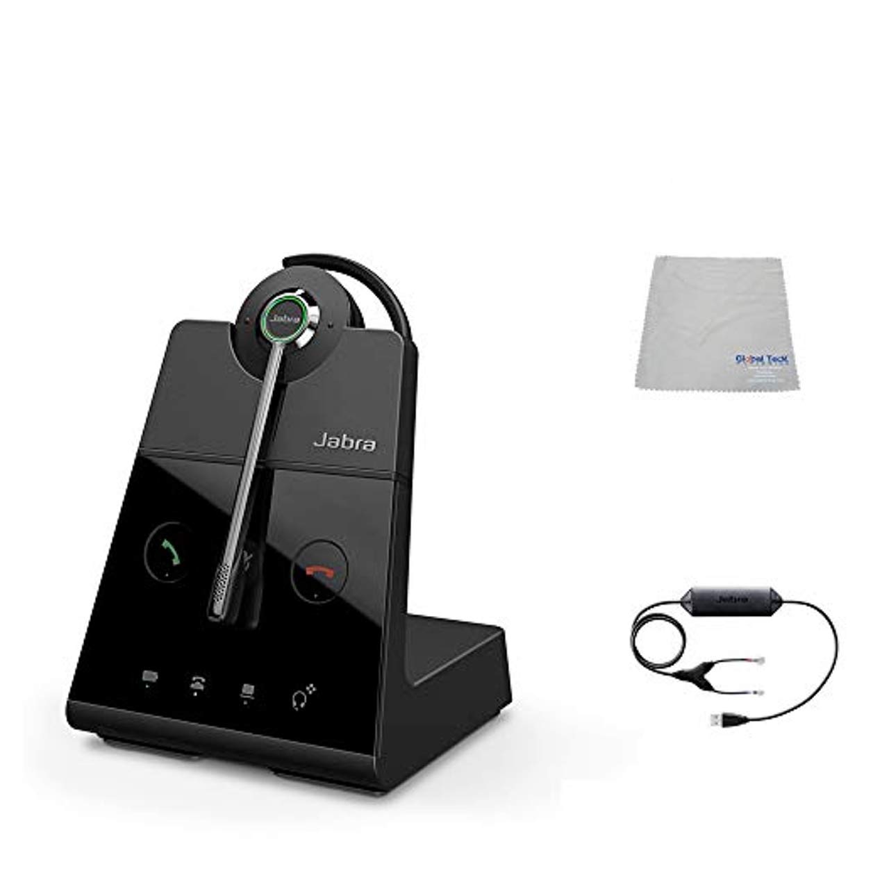 Cisco Compatible Jabra Engage 65 Wireless Convertible Headset Bundle with EHS Adapter - Works with Cisco IP Phones 8851/8861/8865/8961/9971/9951 & PC/MAC USB - Ideal for Office Calls, Remote Work & Video Conferencing