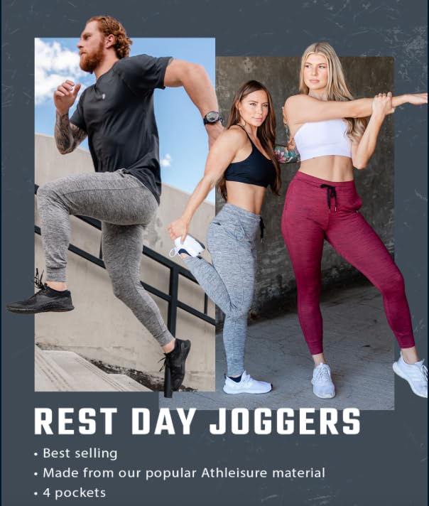 Born Primitive Men's Athletic Joggers - Comfortable Workout Pants with Pockets, Soft Stretchy Jogging Pants for Gym, Running & Lounge Wear