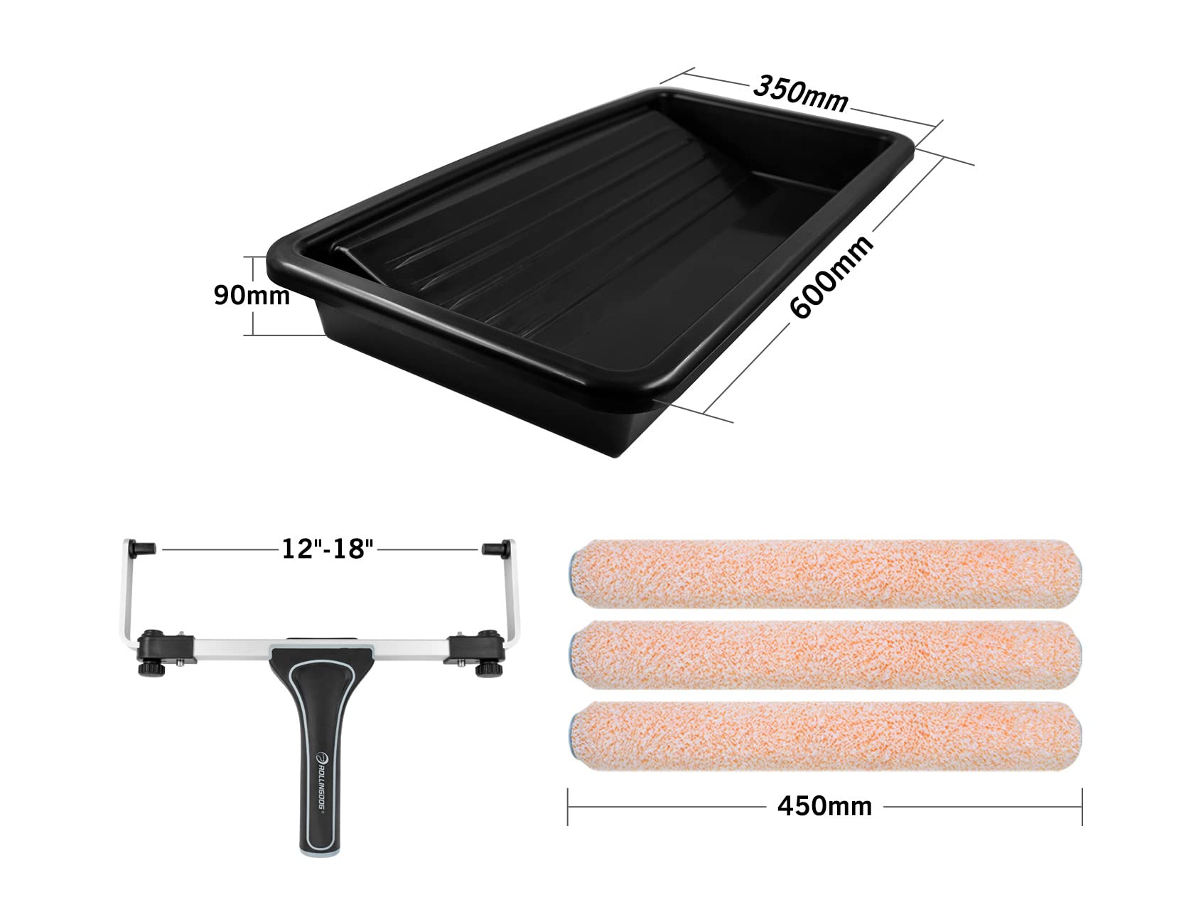 ROLLINGDOG 18 Inch Paint Roller Kit - 5 Piece Set with 18