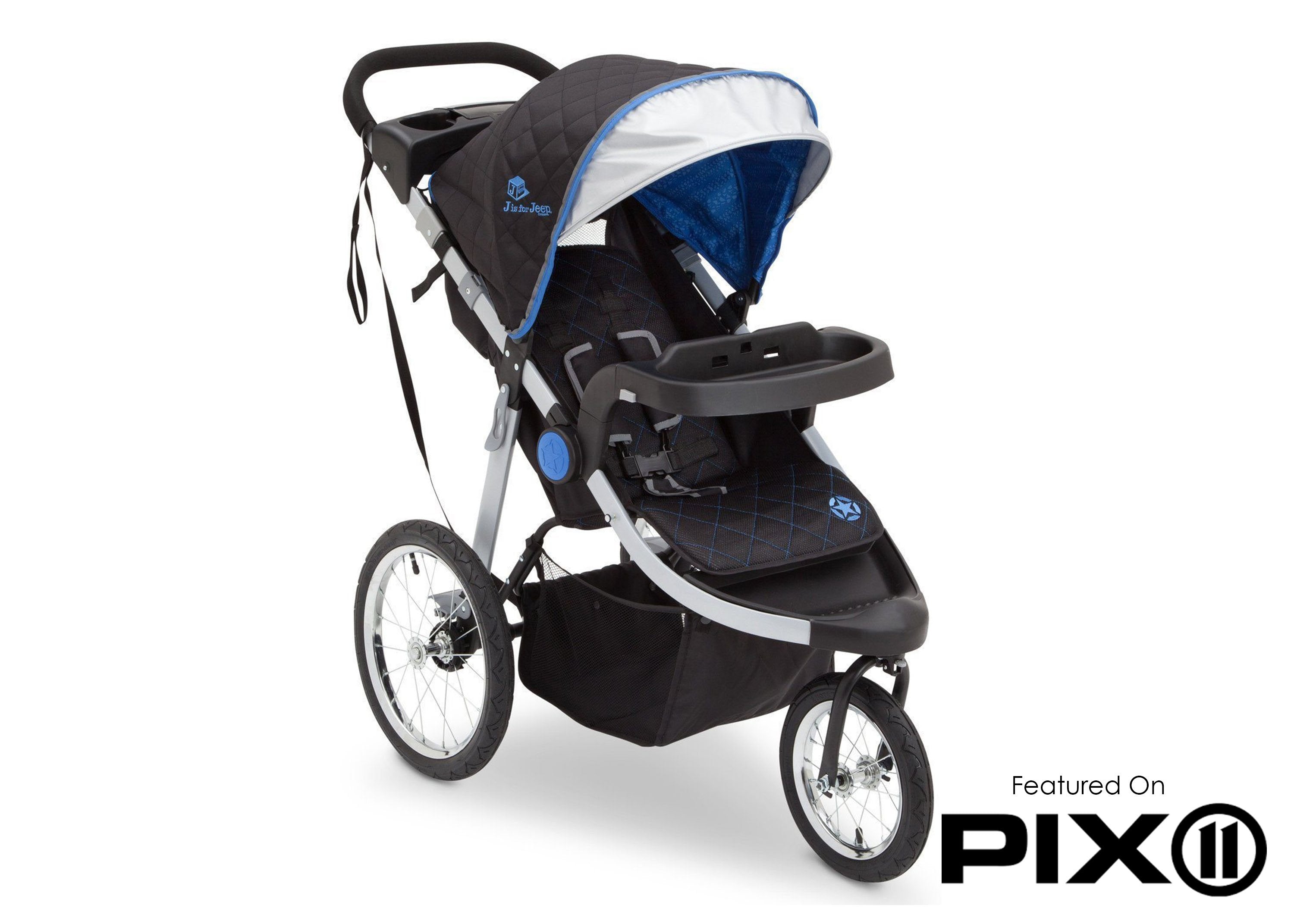 J is for Jeep® Brand All-Terrain Jogging Stroller for Cross-Country Running - Perfect for Outdoor Adventures, Trail Jogging & Family Walks
