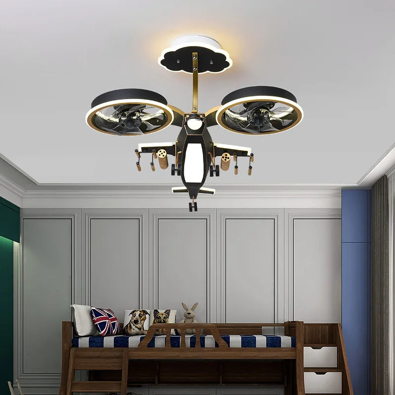 Kids Room Fighter Combat Helicopter Ceiling Light - Cool Military Aircraft Night Light for Boys Bedroom, Nursery & Playroom Decor | Perfect for Themed Bedrooms, Birthday Gifts & Aviation Enthusiasts