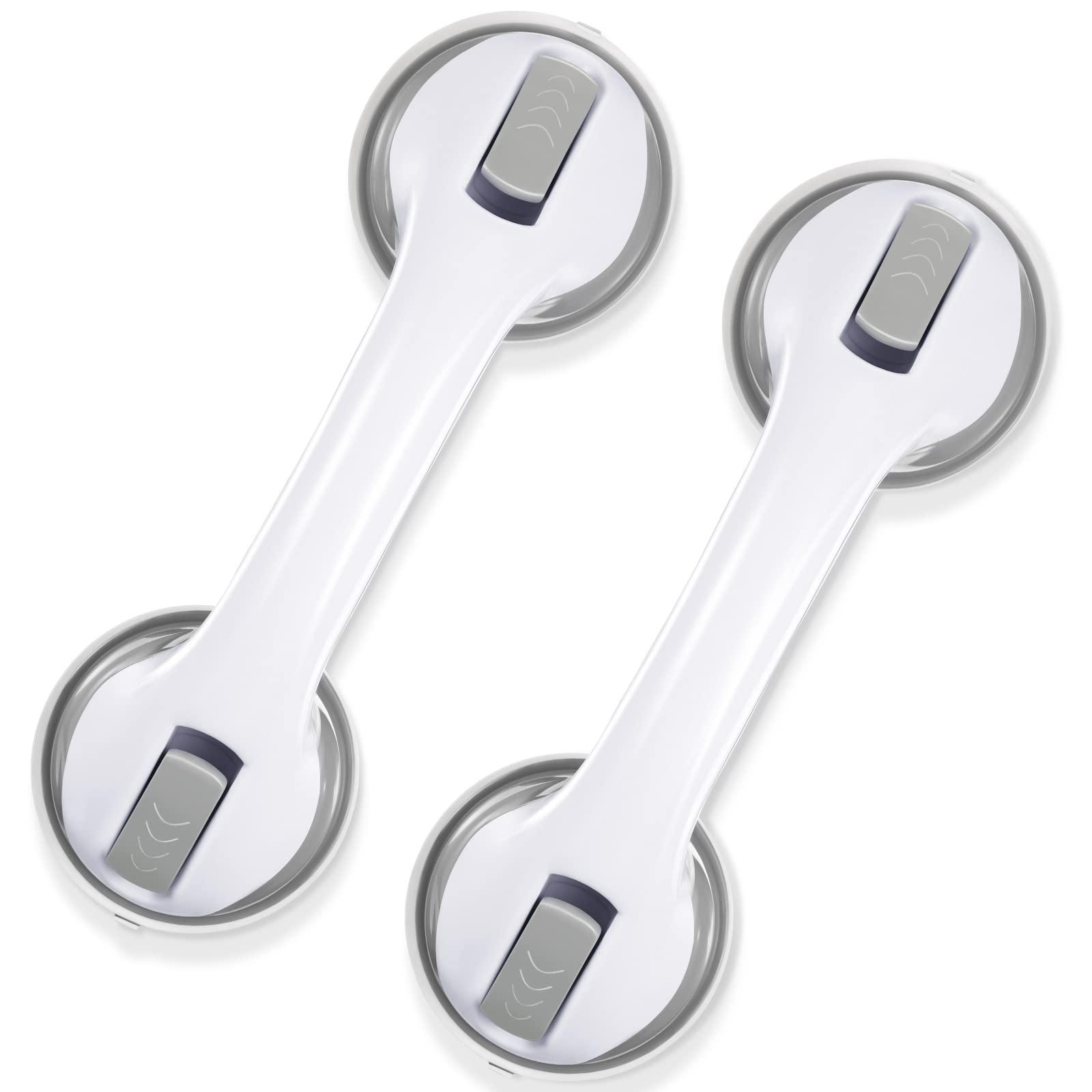 12 Inch Shower Grab Bars with Strong Suction - Bathroom Safety Handle for Seniors & Elderly (2 Pack) - Non-Slip Support for Shower Chairs, Stools & Wet Floors | Ideal for Elderly Care, Disabled Access & Fall Prevention