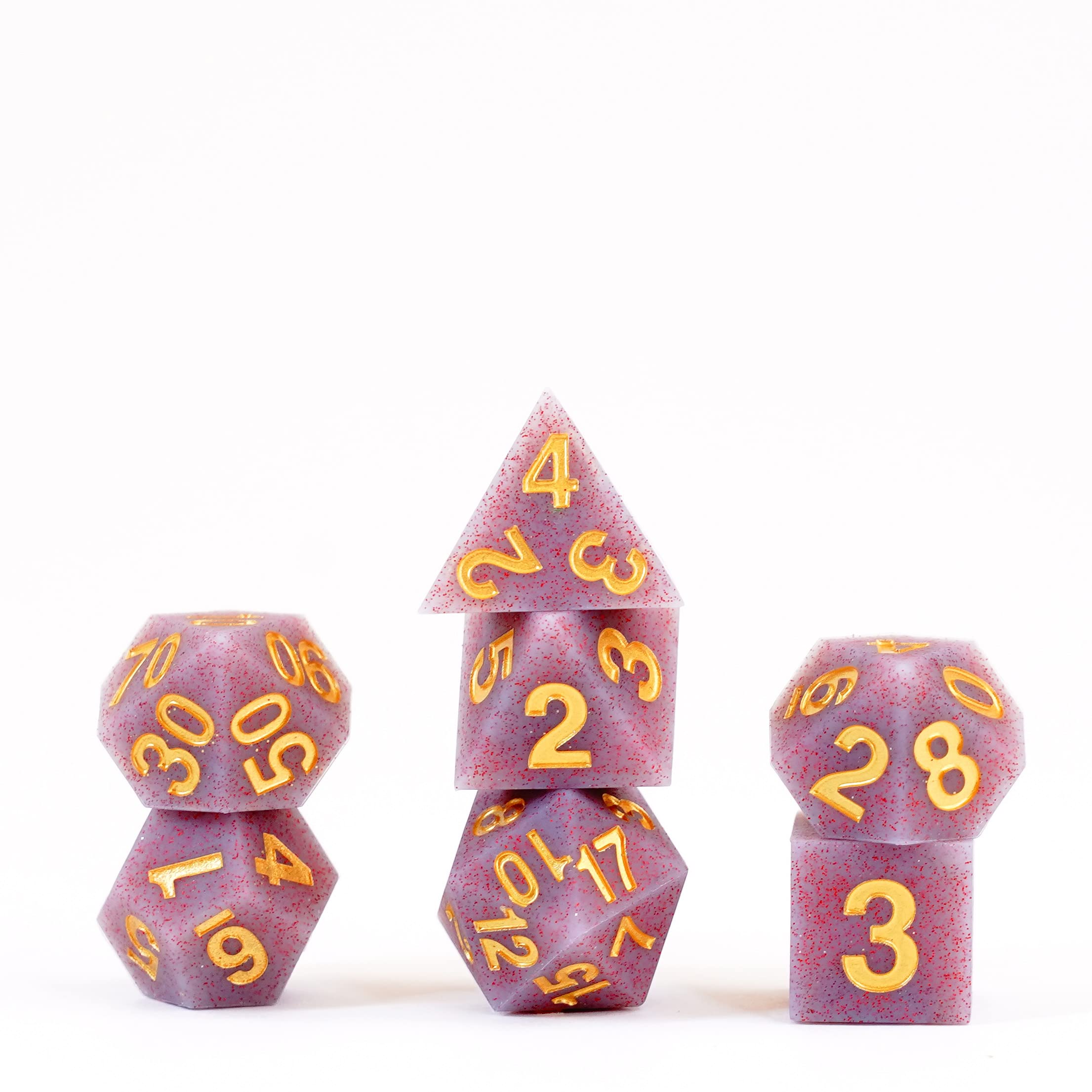 FanRoll 16mm Sharp Edge Silicone Rubber Polyhedral DND Dice Set - Volcanic Soot Color RPG Dice for Dungeons & Dragons, Pathfinder, MTG and Tabletop Gaming