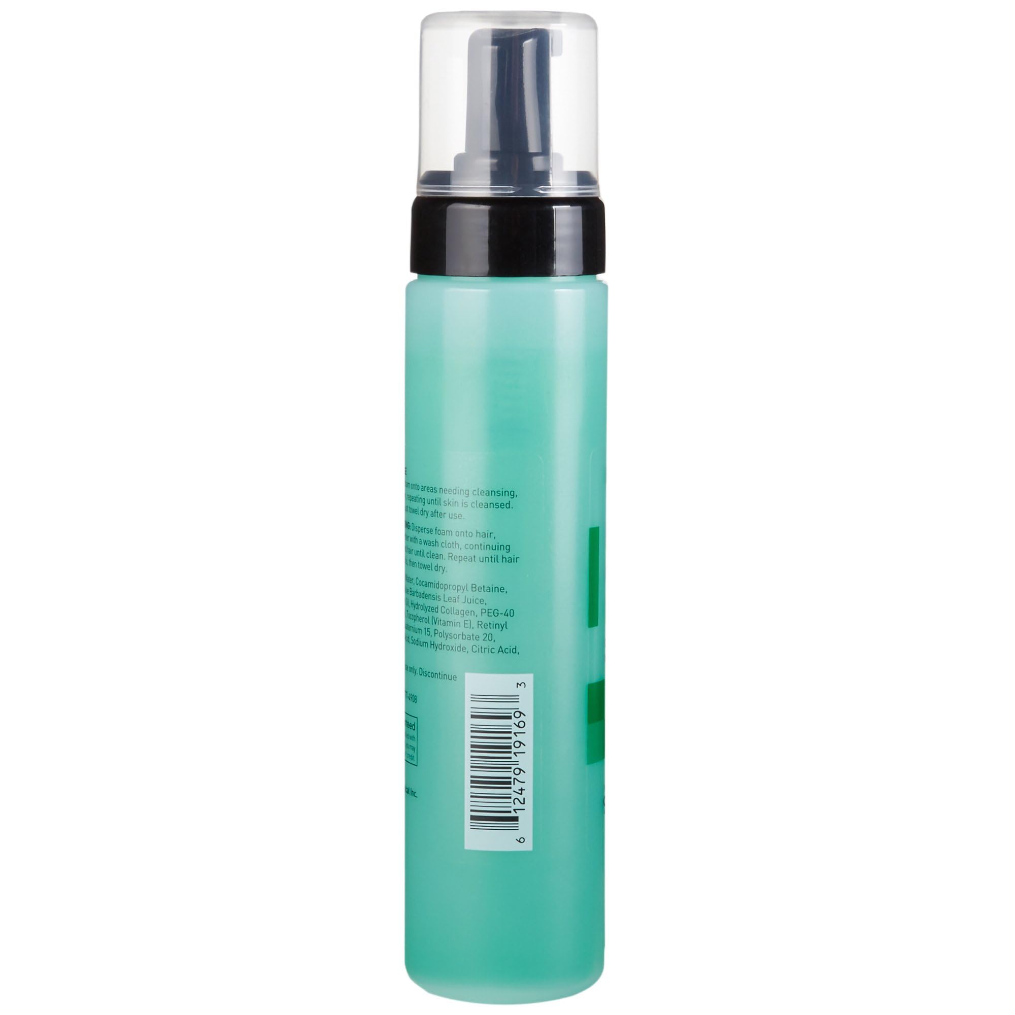 McKesson Rinse-Free Foam Cleanser with Aloe Vera, Vitamin A & E - 9 oz No Rinse Body Wash & Shampoo for Elderly Care, Hospital Grade, Cucumber Melon Scent | Ideal for Bed Baths, Post-Surgery & Sensitive Skin Care